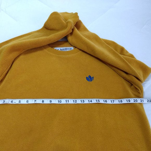 DUTCH BROTHERS Sweatshirt Men's S Gold Fleece Logo Ribbed Accent Long Sleeves‎ - Picture 12 of 12